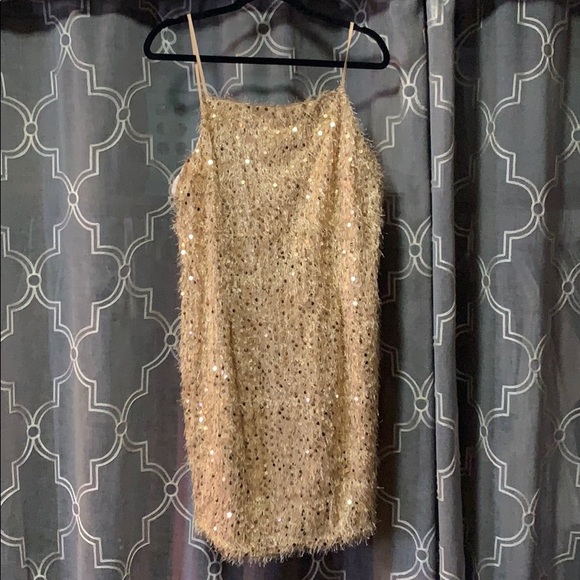 Forever 21 Dresses & Skirts - Gold Fringe Mini Dress Plus Size Forever 21 Dresses & Skirts - Gold Fringe Mini Dress Plus Size